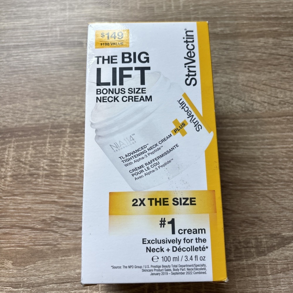 STRIVECTIN THE BIG LIFT TL ADVANCED TIGHTENING NECK CREAM PLUS 3.4 OZ NWB